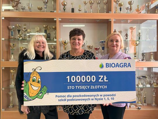 100 tys. złotych od Bioagry dla poszkodowanych podstawówek w Nysie