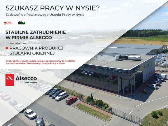 Kolejne miejsca pracy w firmie Alsecco