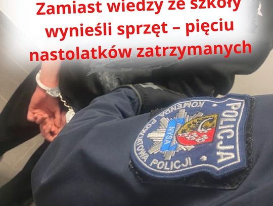 Nastolatkowie podejrzewani o serię włamań i kradzieży zatrzymani