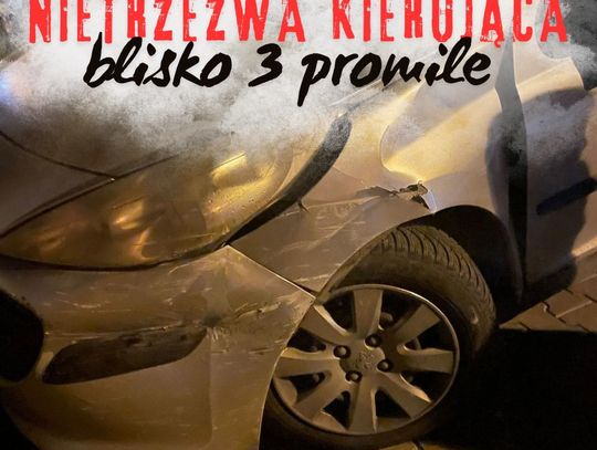 Pijana w sztok kobieta prowadziła auto. Jechała całą szerokością jezdni i doprowadziła do kolizji