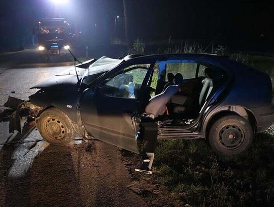 Pijany mieszkaniec powiatu nyskiego uderzył autem w drzewo