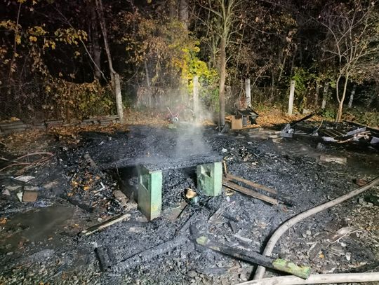 Pożar altany w Otmuchowie. Zawaliła się w trakcie gaszenia