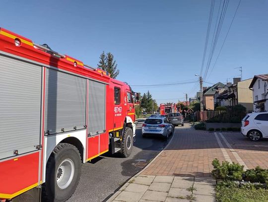 Pożar dachu w domu jednorodzinnym