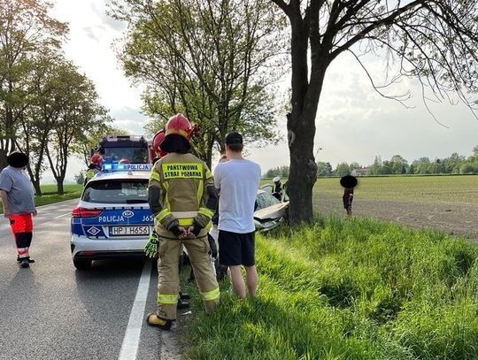 Samochód uderzył w drzewo. Wypadek na DK46 Otmuchów-Paczków