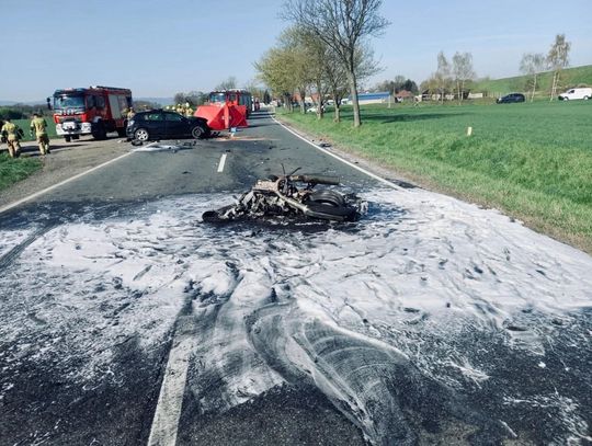 Śmiertelny wypadek na DK46. Nie żyje 43-letni motocyklista