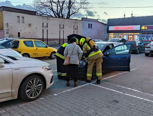 Strażacy wezwani do pożaru auta przy Biedronce