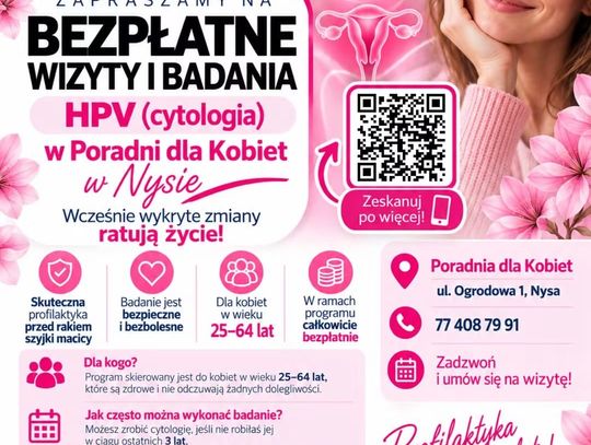 ZADBAJ O SIEBIE – BEZPŁATNE BADANIA W PORADNI DLA KOBIET