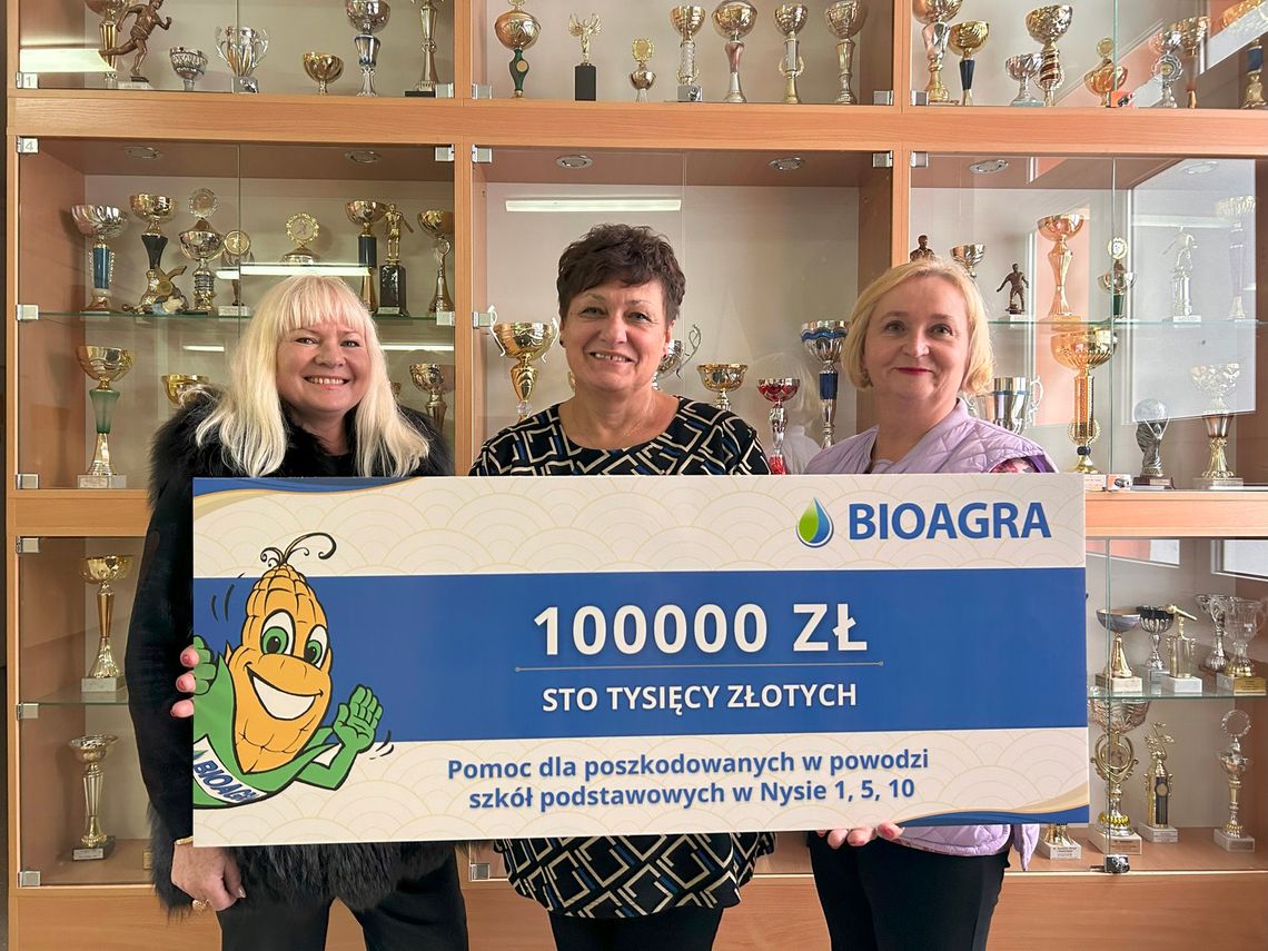 100 tys. złotych od Bioagry dla poszkodowanych podstawówek w Nysie