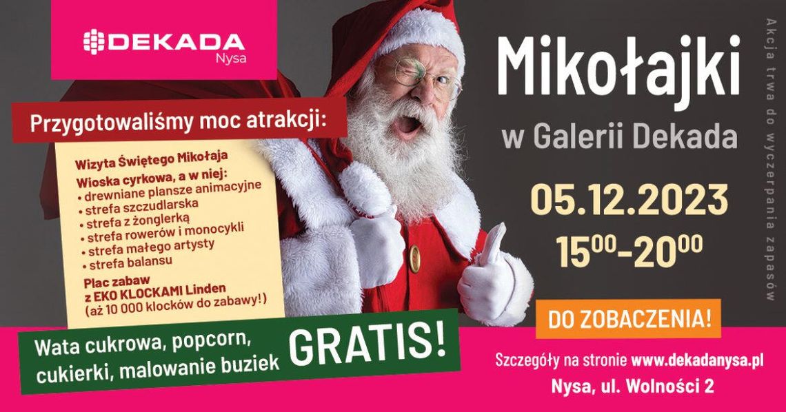 5 grudnia Mikołajki w Galerii Dekada