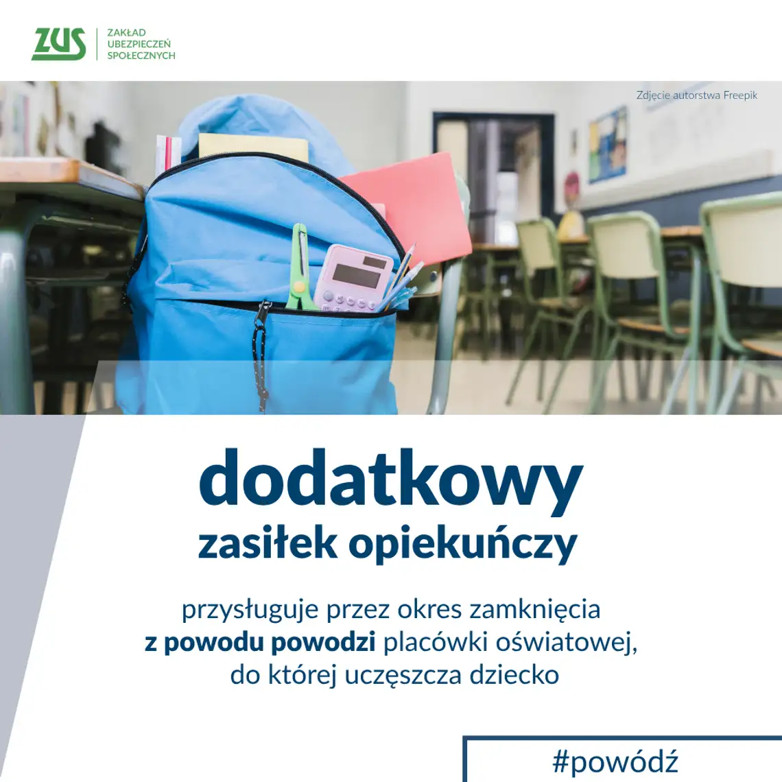 Dodatkowy zasiłek opiekuńczy dla opiekunów dzieci z terenów dotkniętych powodzią