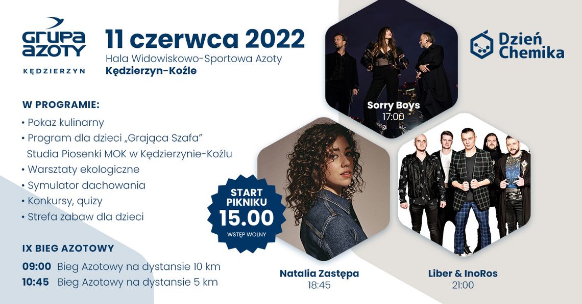 Dzień Chemika 2022. Wystąpią Sorry Boys, InoRos, Natalia Zastępa