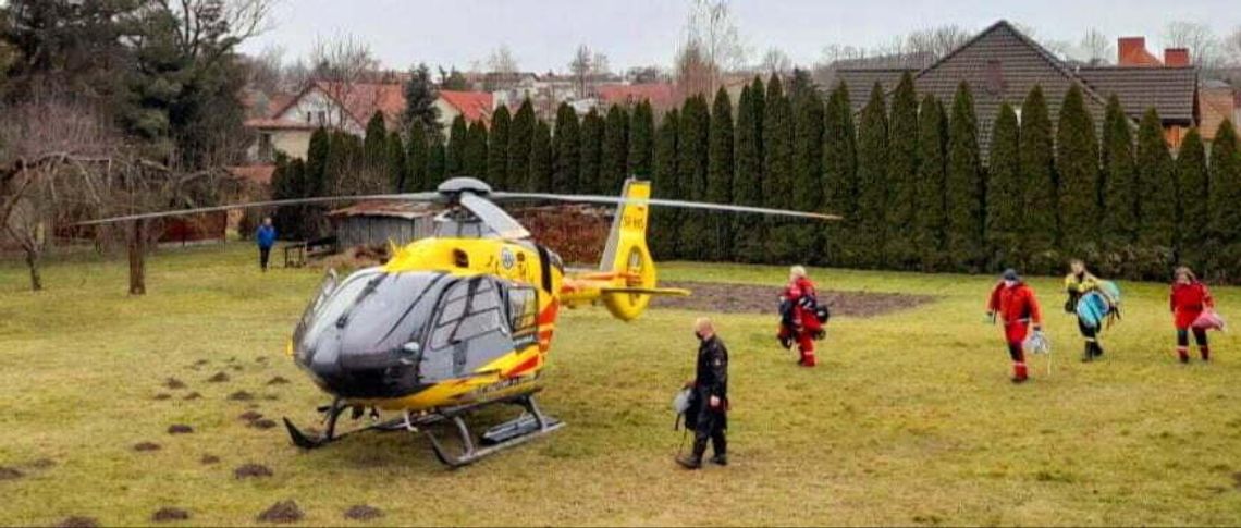 Helikopter wylądował w Jędrzychowie. Maszyna wezwana do osoby z dusznością