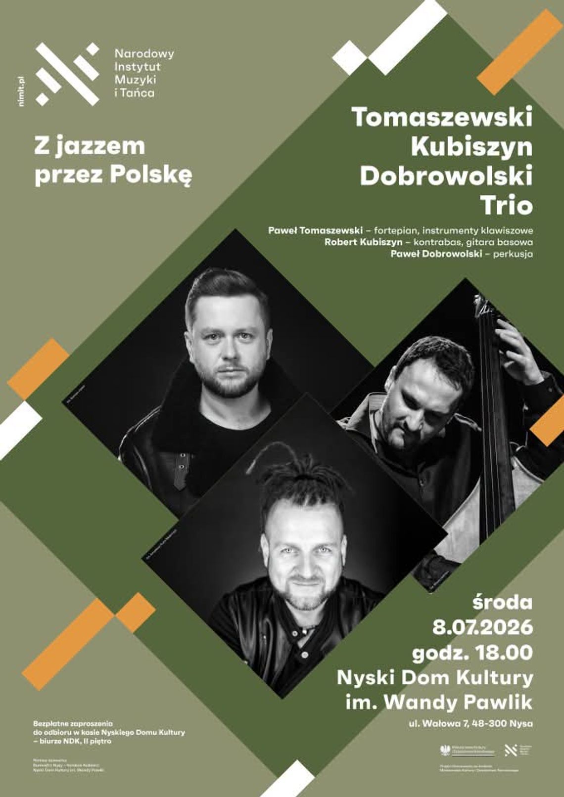 Jazzowe trio wystąpi w NDK. Bezpłatny koncert już 8 lipca