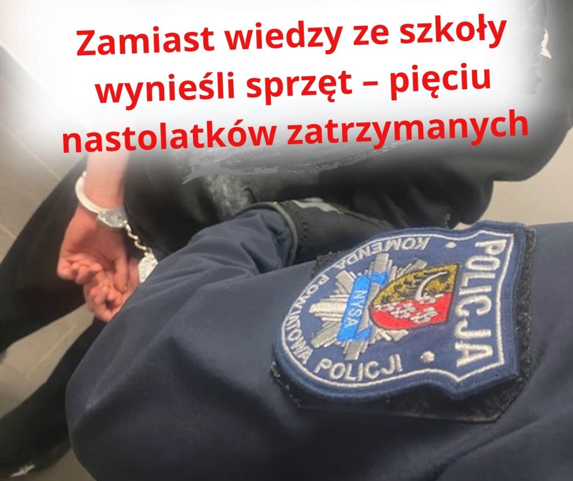 Nastolatkowie podejrzewani o serię włamań i kradzieży zatrzymani