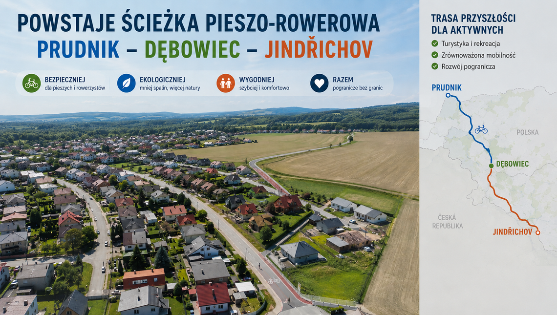 Nowa ścieżka pieszo-rowerowa połączy Prudnik z Dębowcem
