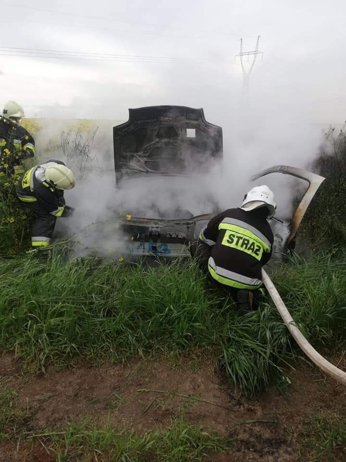 Pożar samochodu w Głuchołazach