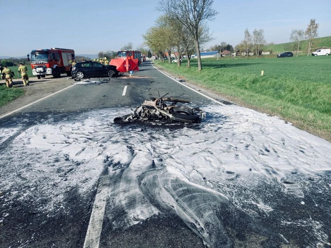 Śmiertelny wypadek na DK46. Nie żyje 43-letni motocyklista