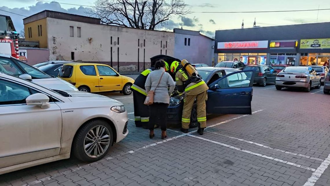 Strażacy wezwani do pożaru auta przy Biedronce