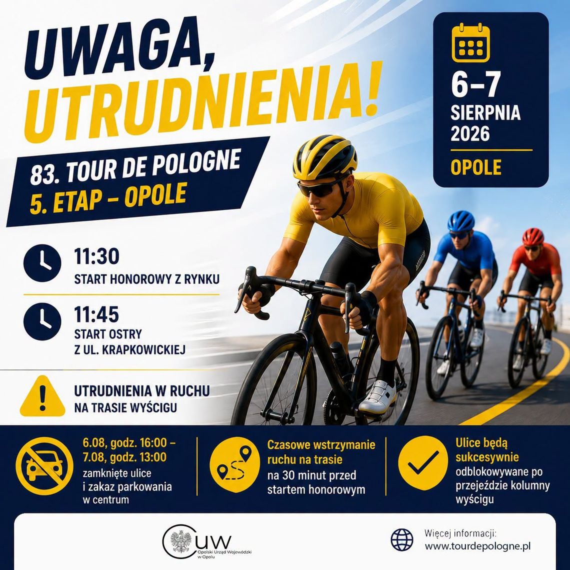 Uwaga kierowcy! Tour de Pologne spowoduje utrudnienia Uwaga kierowcy! Tour de Pologne spowoduje utrudnienia