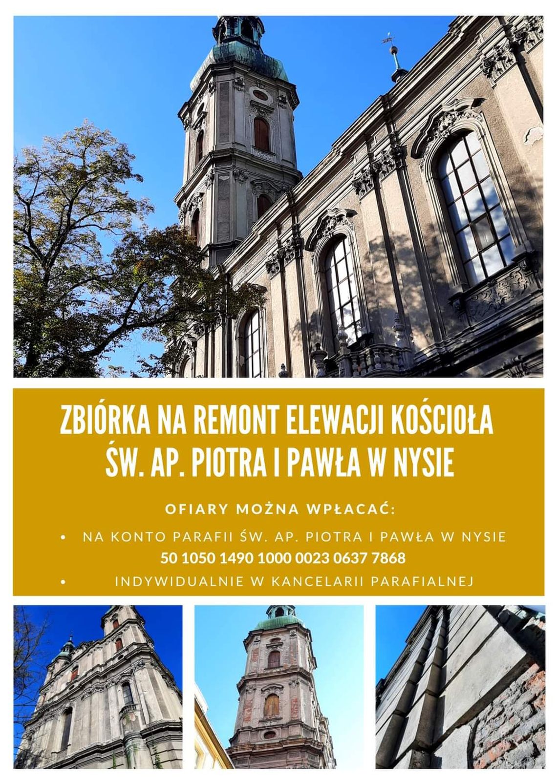 Zbiórka na remont elewacji Kościoła Św. Ap. Piotra i Pawła w Nysie